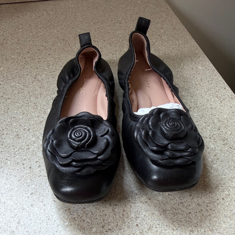 Taryn Rose black ballet flats, size 6.5